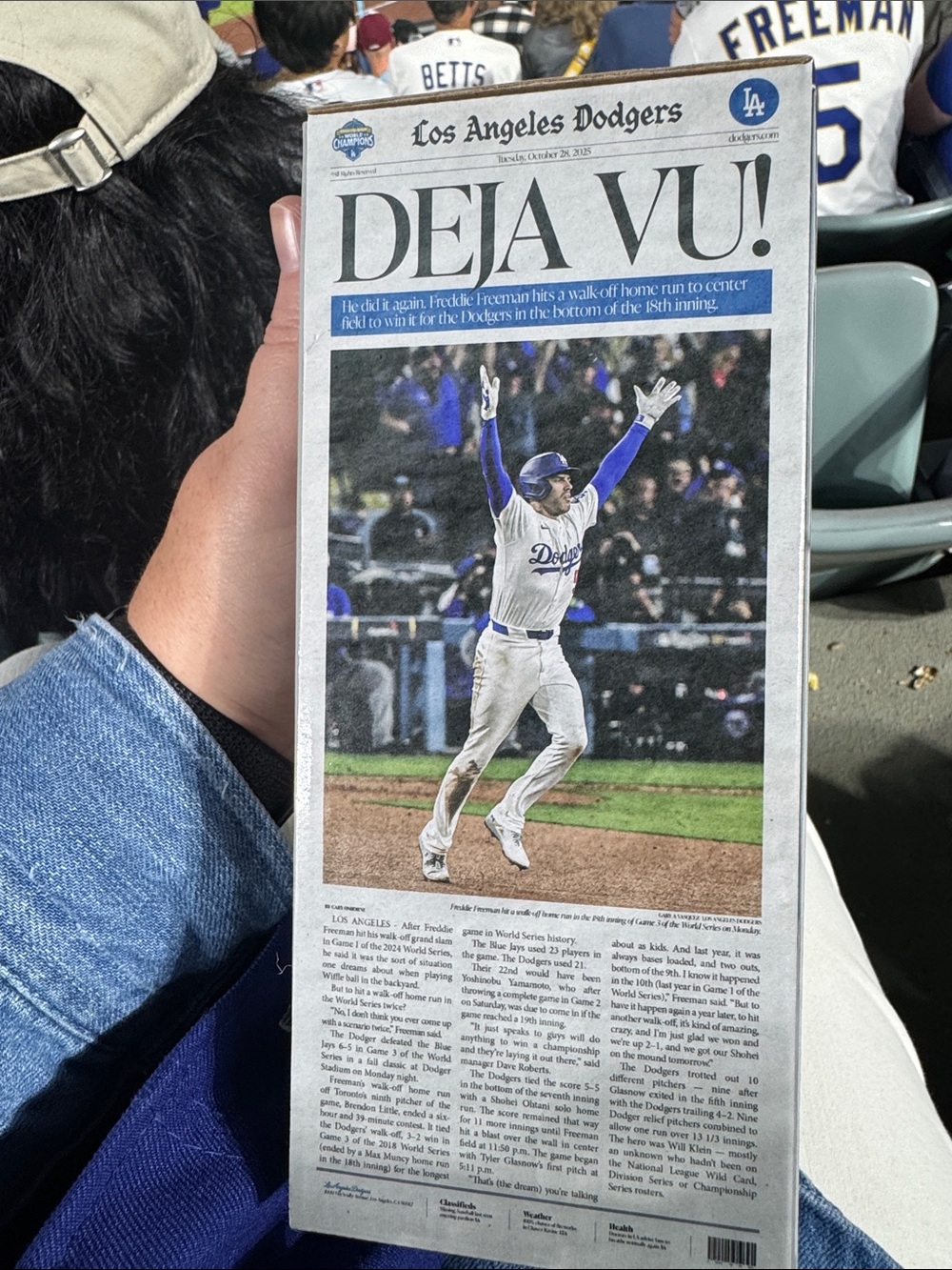 Freddie Freeman Dodgers Walk Off 18th Inning Bobblehead - Picture 4 of 4